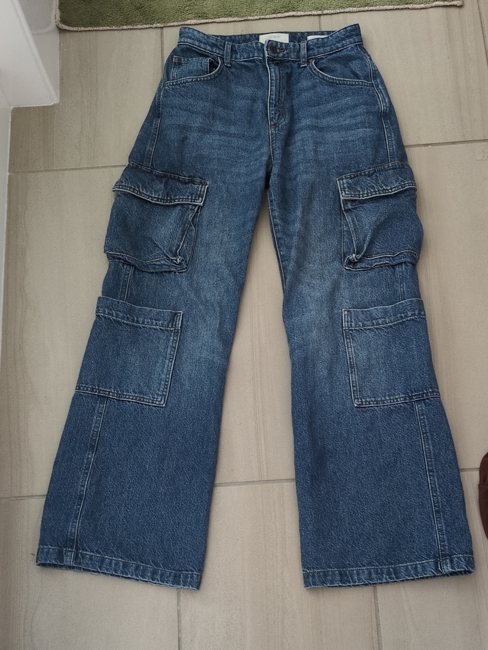 Women's Cotton On Jeans Wide Leg Cargo Size 36 Us